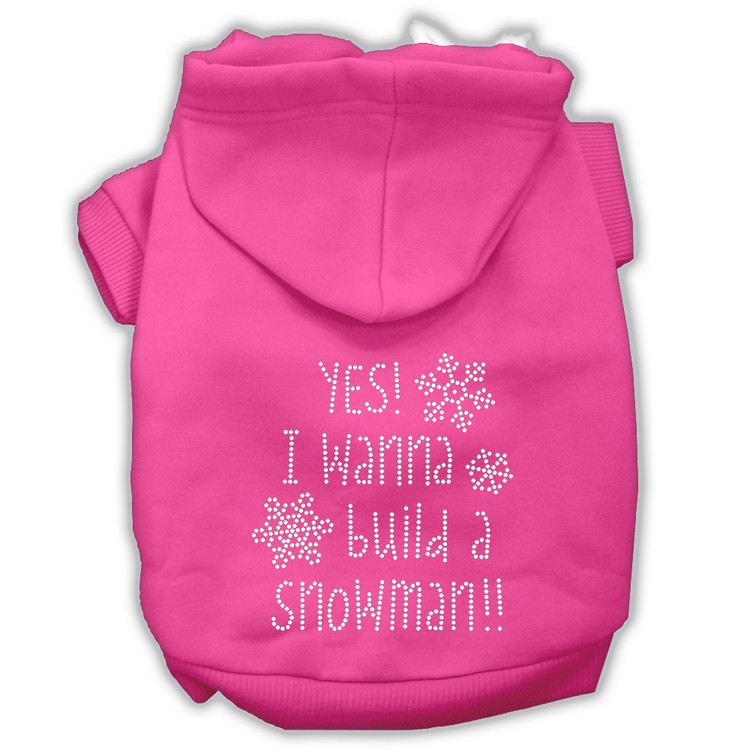 Yes! I want to build a Snowman Rhinestone Dog Hoodie Bright Pink S